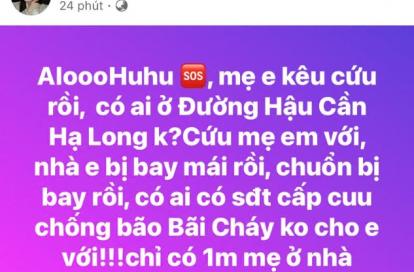 Diễn viên Thanh Bi kêu cứu khi bão số 3 Yagi đổ bộ Cứu mẹ em với